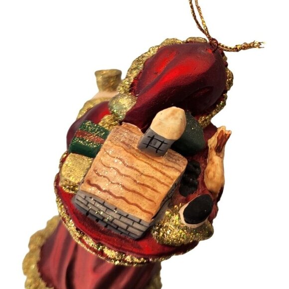 Vtg Santa Claus Red Resin Christmas Ornament 7” Figurine Symphony Store - Picture 7 of 13